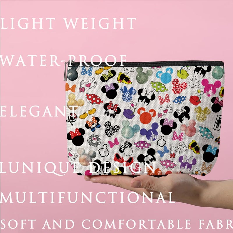 ZHAMEN Cute Cartoon Mouse Makeup Bag Animal Lovers Gifts for Women Female Her Teen Daughter Cousin Best Friend Sister BFF Magic Mouse Stuff Cosmetic Bag Wizard Gifts Mothers Nurse Day Graduation Birthday - Image 4